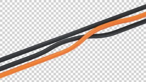 Dynamic S-Shape Bundle of Flexible Corrugated Conduits Stock Illustration