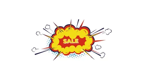 Dynamic Sale Comic Explosion Pop Art Graphic for Promotions Stock Footage 330887652