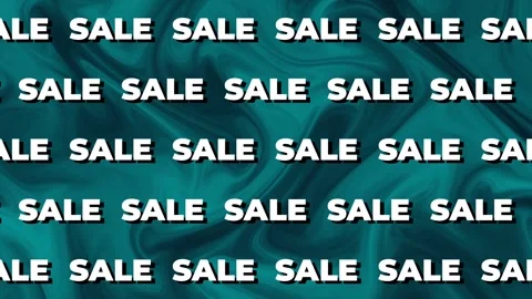 Dynamic Sale Promotion Background Loop with Wavy Teal Texture 4K UHD. 库存影片 340026290