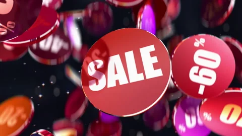 Dynamic Sale text jumping animation in 4K Video stock 143976498