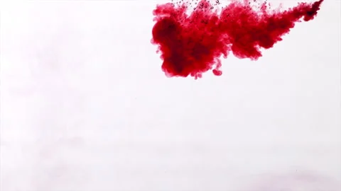 Dynamic Scarlet Stream: Red Ink Dissipating into Watery Depths Stock Footage 240952100