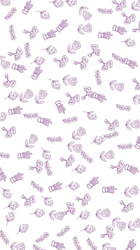 Dynamic scattered lavender elements on crisp white clean motion background Видео 336834945