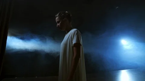 Dynamic scenes from the musical solo performance of a modern ballerina. Dancing Stock Footage 120905880