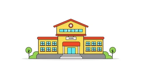 Dynamic School Building Animation Video Stock Footage 273793186