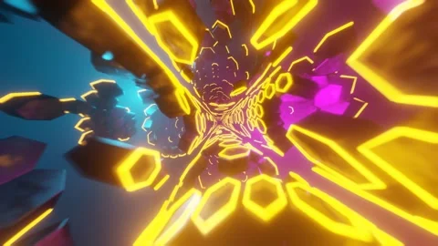 Dynamic Sci-fi cinematic color looped animation. Motion screensaver. Stock Footage 188686905