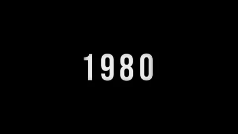 Dynamic scrolling progression timeline animation of 1950 to 1980 years on a.. Video stock 313557650