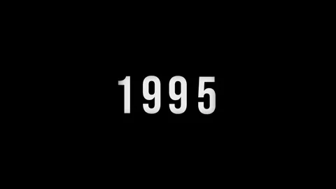 Dynamic scrolling progression timeline animation of 1950 to 1995 years on a.. Video stock 313557662