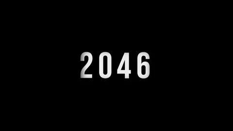Dynamic scrolling progression timeline animation of 1950 to 2046 years on a.. Stock Footage 313558947