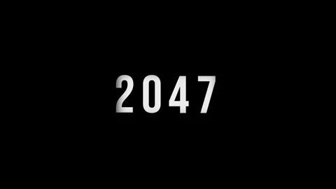 Dynamic scrolling progression timeline animation of 1950 to 2047 years on a.. Video stock 313558948