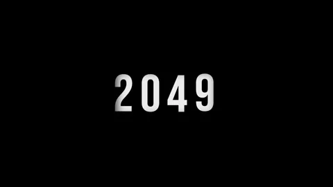 Dynamic scrolling progression timeline animation of 1950 to 2049 years on a.. Stock-Footage 313558949