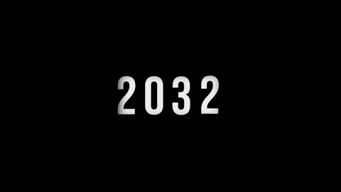 Dynamic scrolling progression timeline animation of 1950 to 2032 years on a.. Stock Footage 313558954