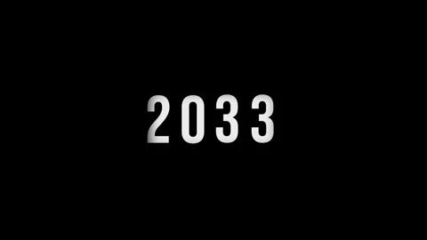 Dynamic scrolling progression timeline animation of 1950 to 2033 years on a.. Stock Footage 313558959