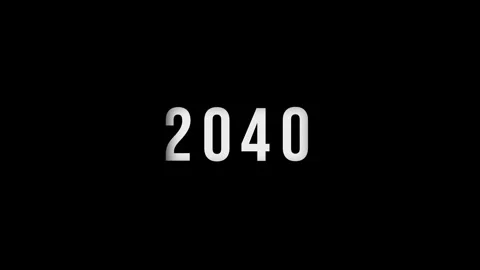 Dynamic scrolling progression timeline animation of 1950 to 2040 years on a.. 스톡 동영상 313558973