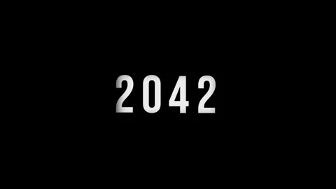 Dynamic scrolling progression timeline animation of 1950 to 2042 years on a.. Stock Footage 313558974