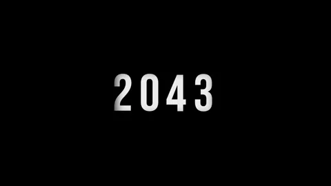 Dynamic scrolling progression timeline animation of 1950 to 2043 years on a.. Stock-Footage 313558975
