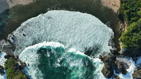 Dynamic Sea Foam and Ocean Surface Pattern Stock Footage 340120954