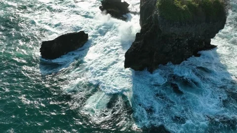 Dynamic Sea Foam Formation and Ocean Surface Pattern Stock Footage 340121859