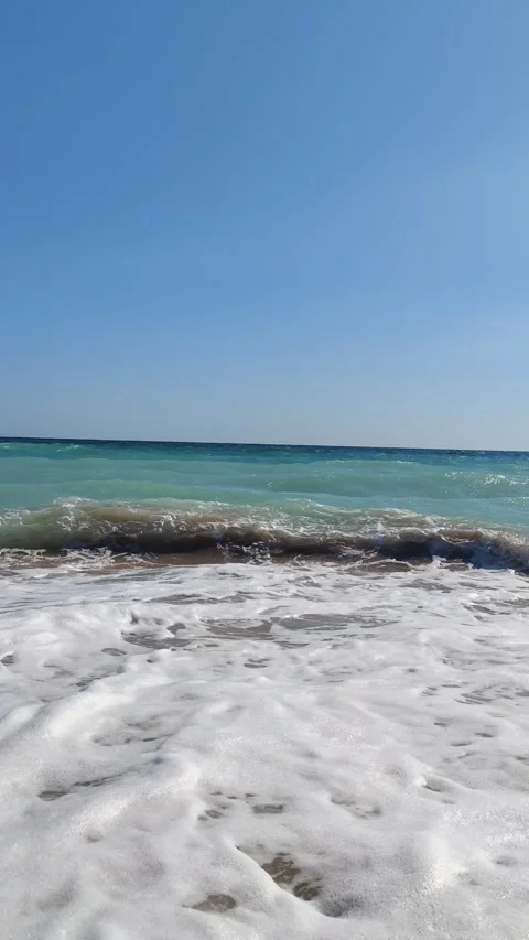 Dynamic Sea Waves Turning Frothy and White Stock-Footage 296863034