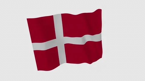 Dynamic Seamless Denmark National Flag Loop Alpha Channel Video stock 342604107