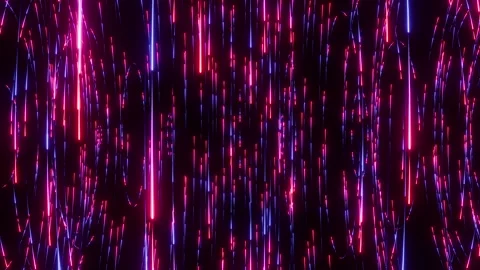 Dynamic seamless loop animation of neon red and blue star particles moving up 動画素材 340414870