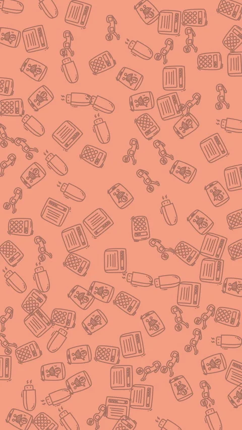 Dynamic seamless pattern with hand-drawn restaurant and cafe icons on a war.. Stock Footage 338379145