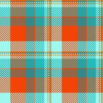 A dynamic seamless plaid pattern in bold orange and cool turquoise. This te.. Stockillustratie