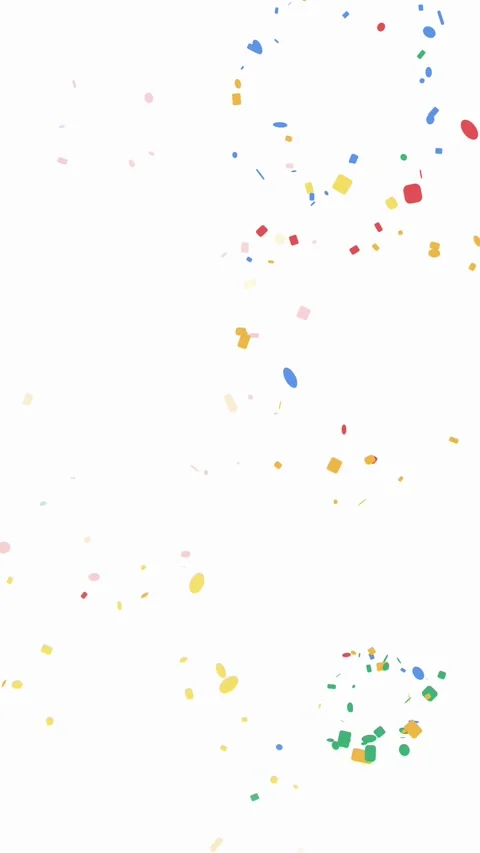 Dynamic sequence of colorful confetti bursts in coral amber lemon azure and jade Stock Footage 340685410