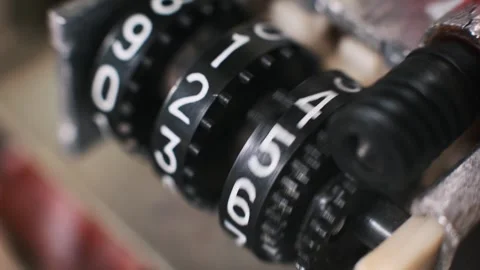 Dynamic Sequence of a Mechanical Counter Stock Footage 303857274