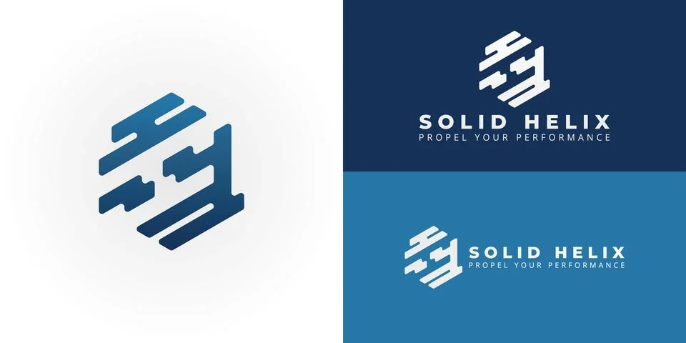 The dynamic SH monogram logo is designed for sportswear and active lifestyle Stock Illustration