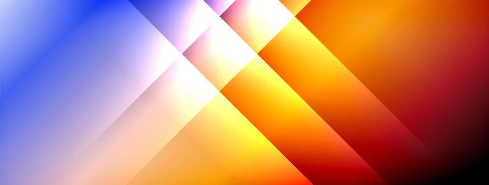 Dynamic shadow lines with gradient colors geometric background Illustrazione stock