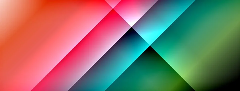 Dynamic shadow lines with gradient colors geometric background Illustrazione stock
