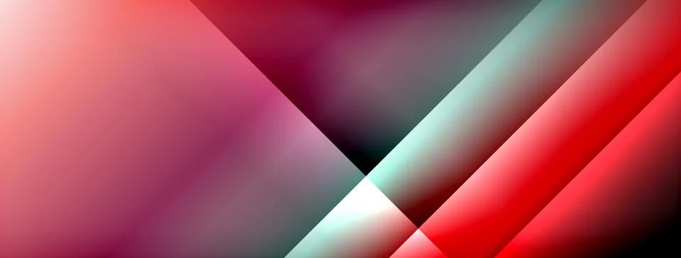 Dynamic shadow lines with gradient colors geometric background Illustrazione stock