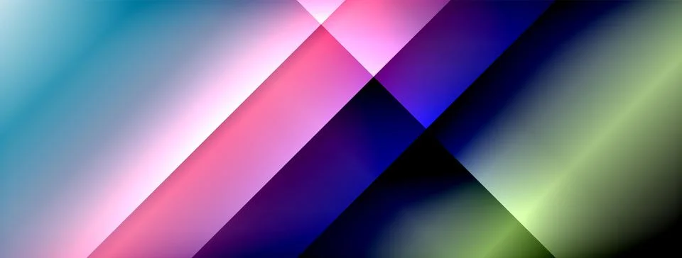 Dynamic shadow lines with gradient colors geometric background Stock Illustration