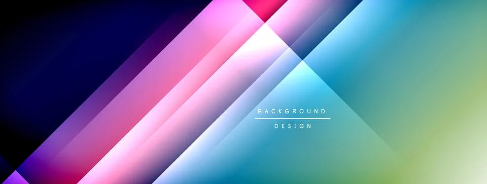 Dynamic shadow lines with gradient colors geometric background Illustrazione stock