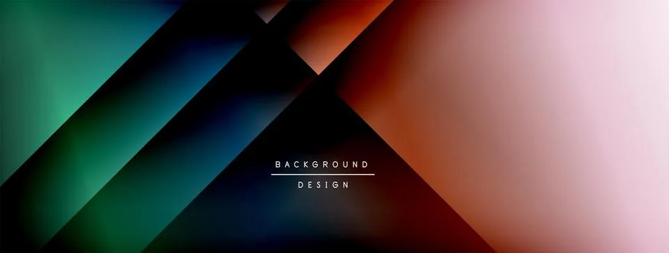 Dynamic shadow lines with gradient colors geometric background Illustrazione stock