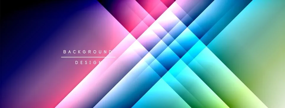 Dynamic shadow lines with gradient colors geometric background Stock Illustration