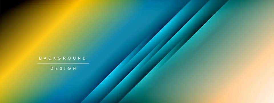 Dynamic shadow lines with gradient colors geometric background Stock Illustration