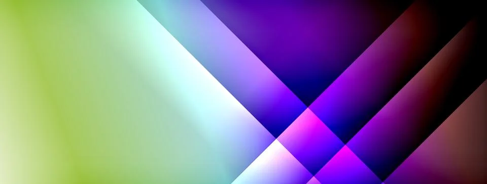 Dynamic shadow lines with gradient colors geometric background Stock Illustration