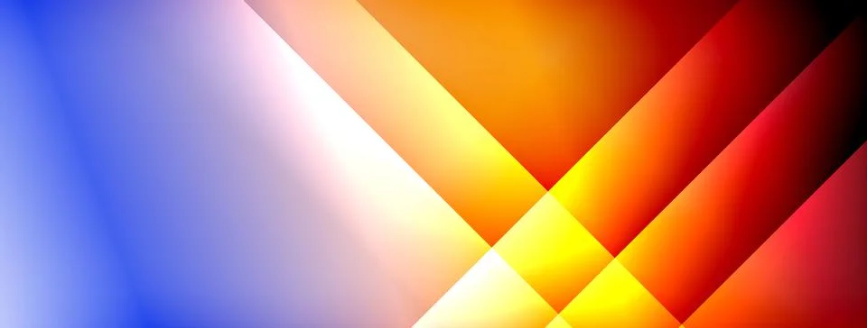 Dynamic shadow lines with gradient colors geometric background Stock Illustration