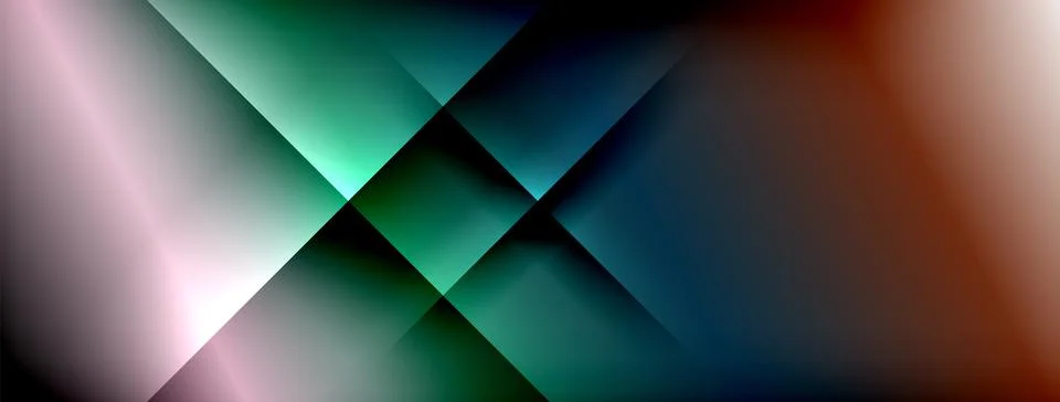 Dynamic shadow lines with gradient colors geometric background Stock Illustration