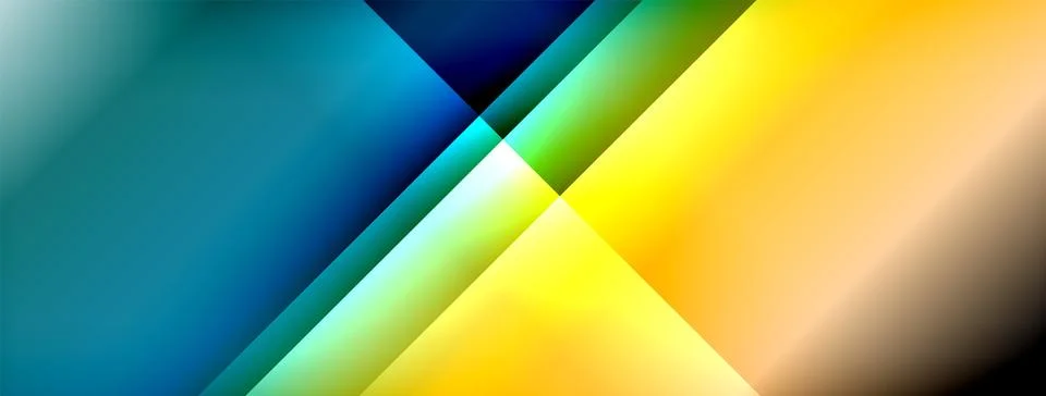 Dynamic shadow lines with gradient colors geometric background Stock Illustration