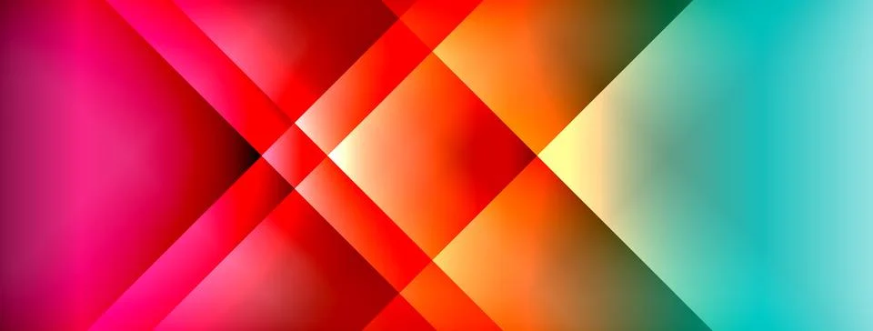 Dynamic shadow lines with gradient colors geometric background Stock Illustration