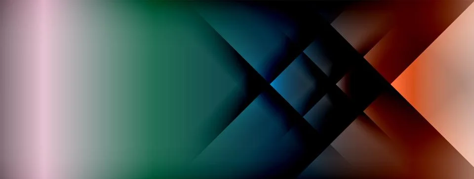 Dynamic shadow lines with gradient colors geometric background Illustrazione stock