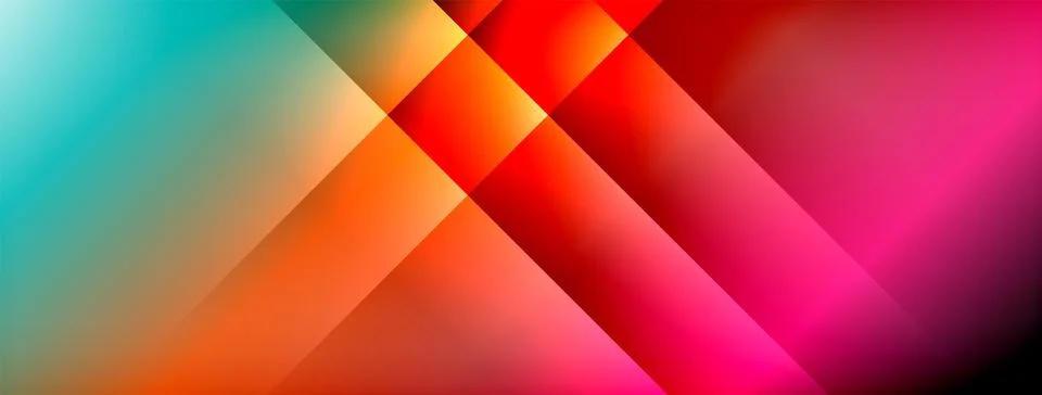 Dynamic shadow lines with gradient colors geometric background Stockillustratie