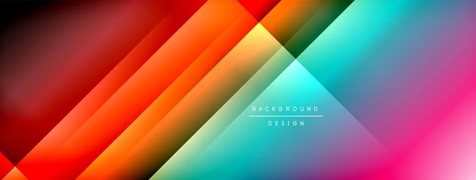 Dynamic shadow lines with gradient colors geometric background Stock Illustration
