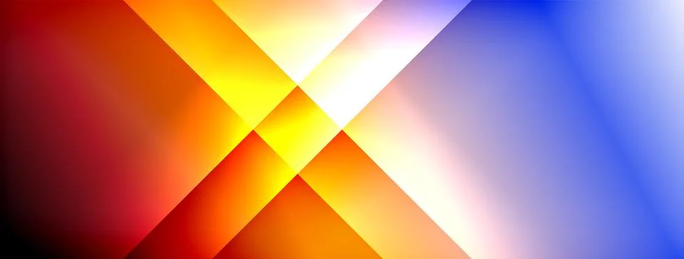 Dynamic shadow lines with gradient colors geometric background Stock Illustration