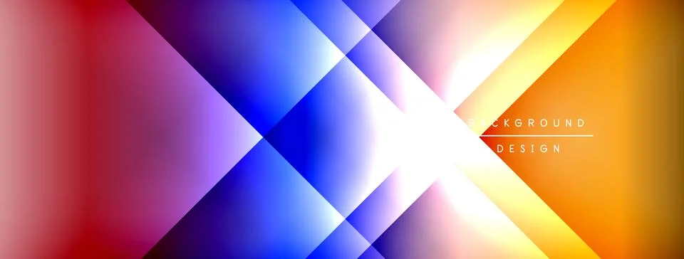 Dynamic shadow lines with gradient colors geometric background Stock Illustration