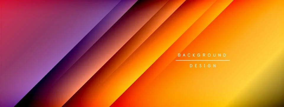 Dynamic shadow lines with gradient colors geometric background Stock Illustration