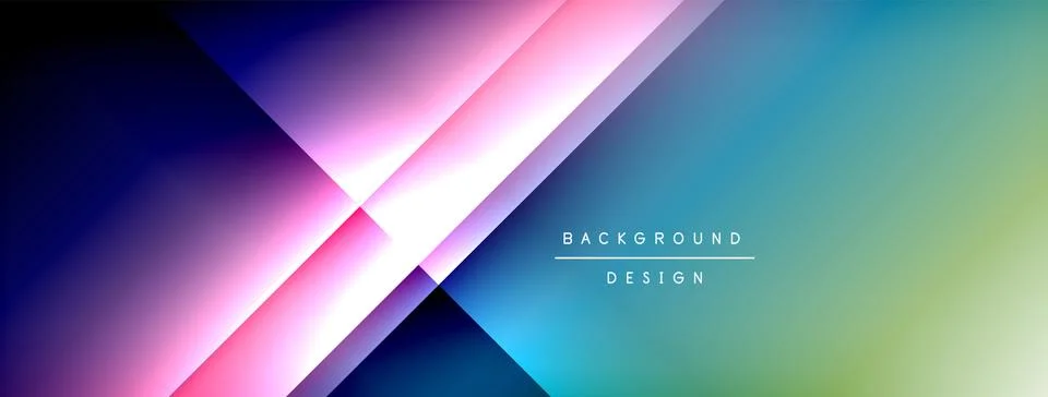 Dynamic shadow lines with gradient colors geometric background Stock Illustration