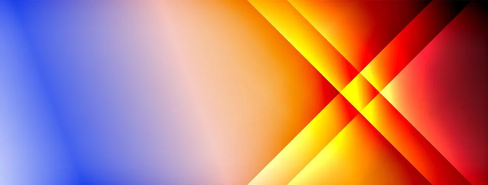 Dynamic shadow lines with gradient colors geometric background Illustrazione stock